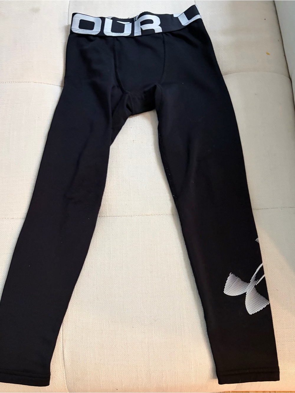 Under Armour Kids Black Logo Compression Leggings